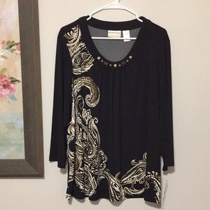 Beautiful Alfred Dunner top.  Size 1X New with tag